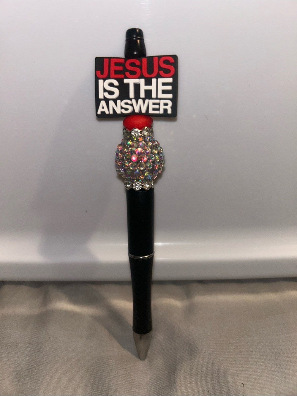 “Jesus Is The Answer” Rhinestone Black Pen
